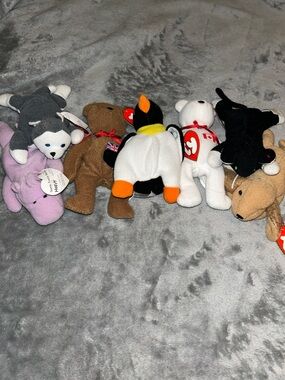 Lot Of 7 Teenie Beanie Baby Animals